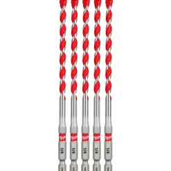 Milwaukee 1/4" x 4" x 6" SHOCKWAVE Impact Duty Carbide Hammer Drill Bits - Bulk 5 PK 48-20-9162