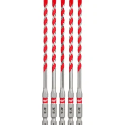 Milwaukee 3/16" x 4" x 6" SHOCKWAVE Impact Duty Carbide Hammer Drill Bits - Bulk 5 PK 48-20-9157