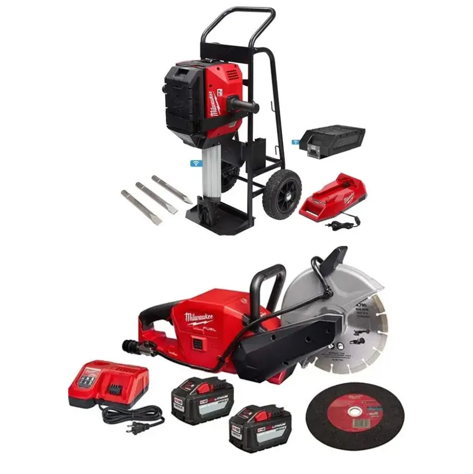 MX Breaker Hammer Kit w/ One-Key and M18 FUEL Brushless Cordless 9" Cut-Off Saw W/ ONE-KEY 12Ah Bundle