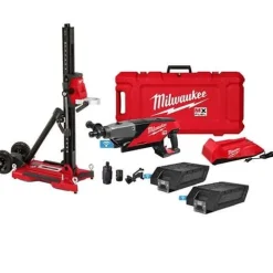 MX Fuel Handheld 6" Core Drill & Rig Kit w/ Stand and M18 FUEL 1-1/4" SDS Plus D-Handle Rotary Hammer Kit Bundle