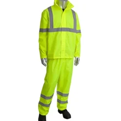 PIP Falcon VIZ ANSI Type R Class 3 Two-Piece Rain Suit Set