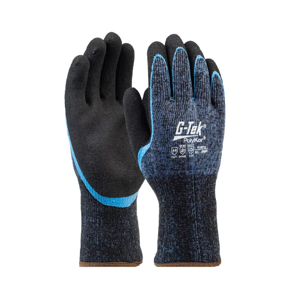 PIP Safety Seamless Knit Single-Layer PolyKor®/ Acrylic Blend Glove with Double-Dip Latex MicroSurface Grip on Palm & Fingers 41-8014/XXL
