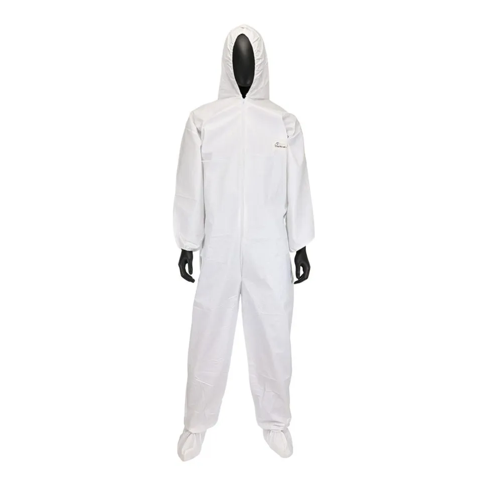 PIP Safety / West Chester PosiWear BA Coverall With Hood & Boot, 58 gsm, White, 2XL (25 Per/Box) 3609/2XL