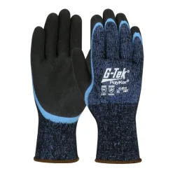 PIP Safety / West Chester Seamless Knit Single-Layer PolyKor/ Acrylic Blend Glove with Double-Dip Latex MicroSurface Grip on Palm & Fingers, Blue, XL, 12 Pair 41-8014/XL