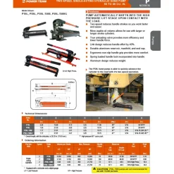 Power Team SPX Aluminum Hydraulic Hand Pump 2 Speed P19L