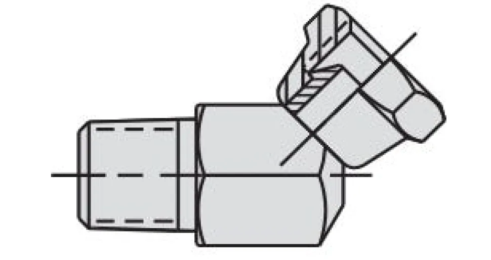 Power Team SPX 45 Degree Swivel Connector Hydraulic 3/8” NPTF male 3/8” NPSM female 9677