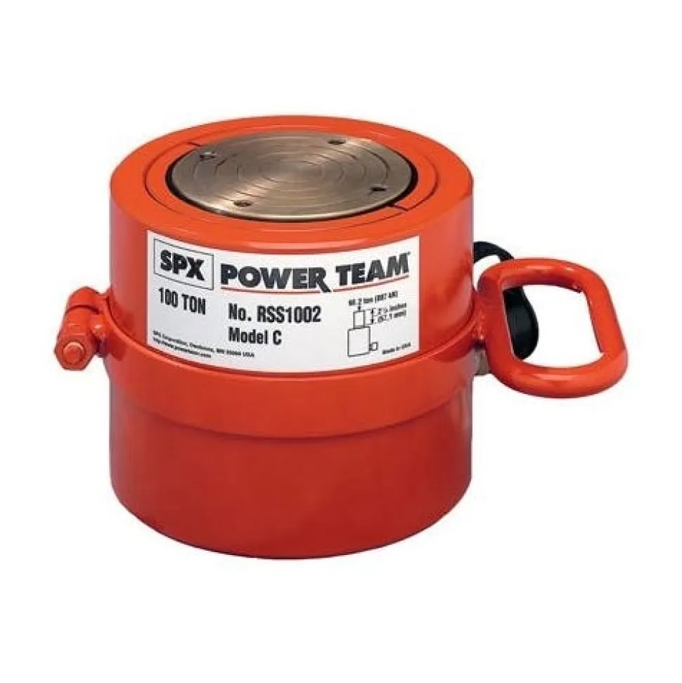Power Team 100 Ton Hydraulic 2-1/4" Single Acting Cylinder Spring Return Shorty RSS1002