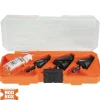 Premium Electrician's Quick Release Step Bit Set, 3 Piece w/ LED Flashlight Duel Light USB Rechargeable 500 Lumens
