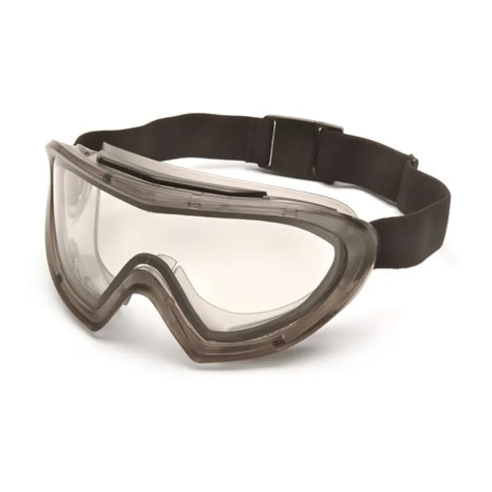 Pyramex Capstone Gray Direct/Indirect Goggle with Clear Anti-Fog Lens GG504T