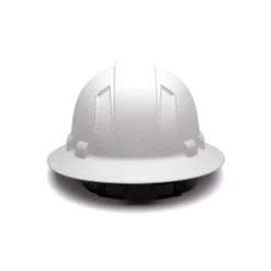 Pyramex Ridgeline Full Brim Hard Hat Matte White Graphite Ratchet HP54116