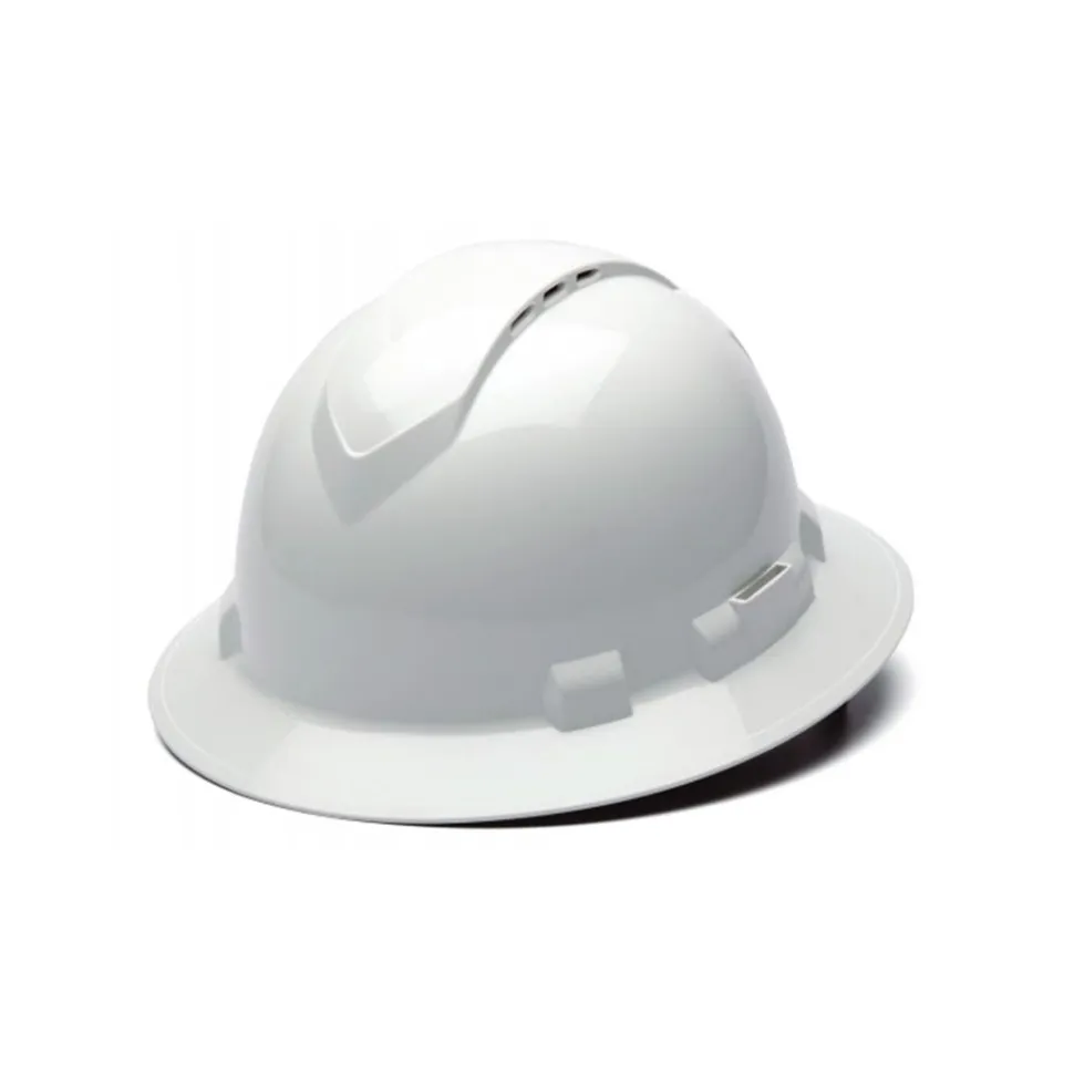 Pyramex Ridgeline Vented Full Brim 4 Pt Ratchet Suspension White HP54110V