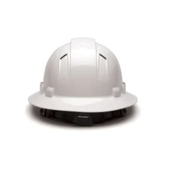 Pyramex Ridgeline Vented Full Brim 4 Pt Ratchet Suspension White HP54110V