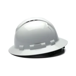Pyramex Ridgeline Vented Full Brim 4 Pt Ratchet Suspension White HP54110V