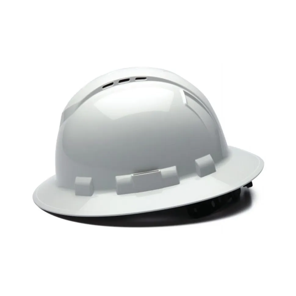 Pyramex Ridgeline Vented Full Brim 4 Pt Ratchet Suspension White HP54110V