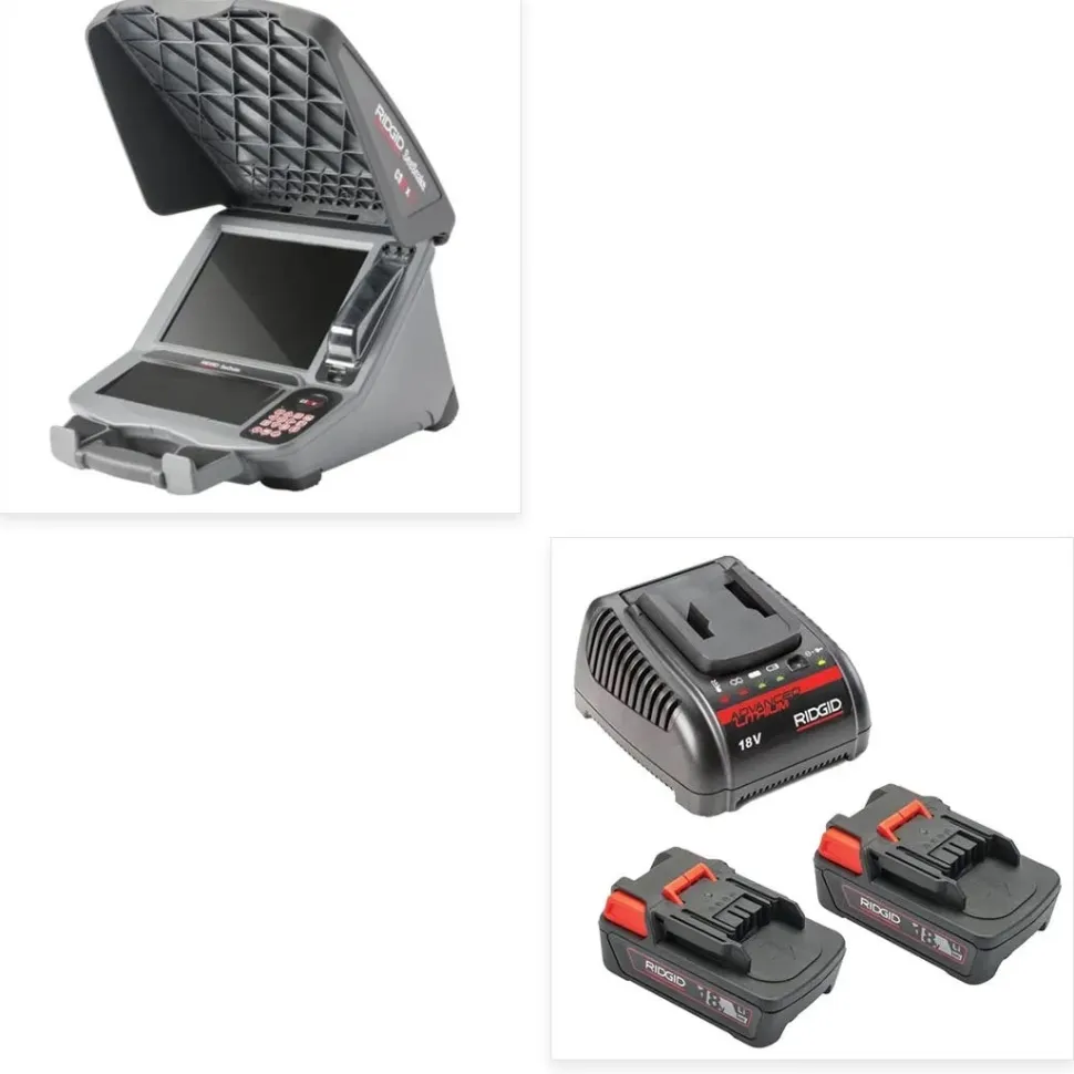 RIDGID CS12x SeeSnake Digital Recording Monitor Wi-Fi w/18V Charger & (2) 2.5Ah 18V Batteries 57288