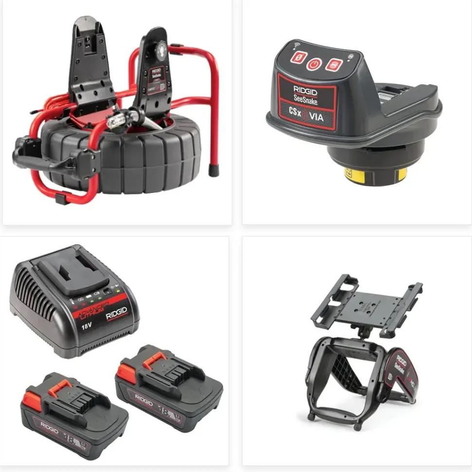 RIDGID M40 SeeSnake CSx Via Compact Self-Leveling Camera 131' Stiff Cable Battery Kit 63668 + 66528