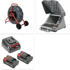 RIDGID SeeSnake Camera CS12x Monitor 200' HDR TruSense Self-Leveling Reel Battery Kit 63603 + 57288