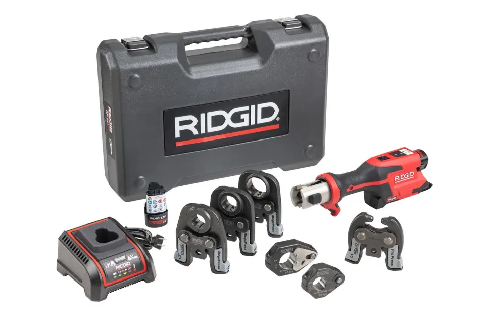 RIDGID Tools RP 251 Press Tool Battery Kit (1/2"-1") MegaPress Jaws and (1/2"-3/4") Rings with C1 Actuator 78228