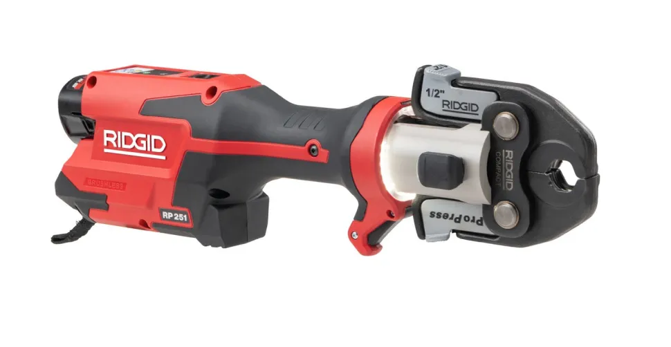 RIDGID Tools RP 251 Press Tool Battery Kit (1/2"-1") MegaPress Jaws and (1/2"-3/4") Rings with C1 Actuator 78228