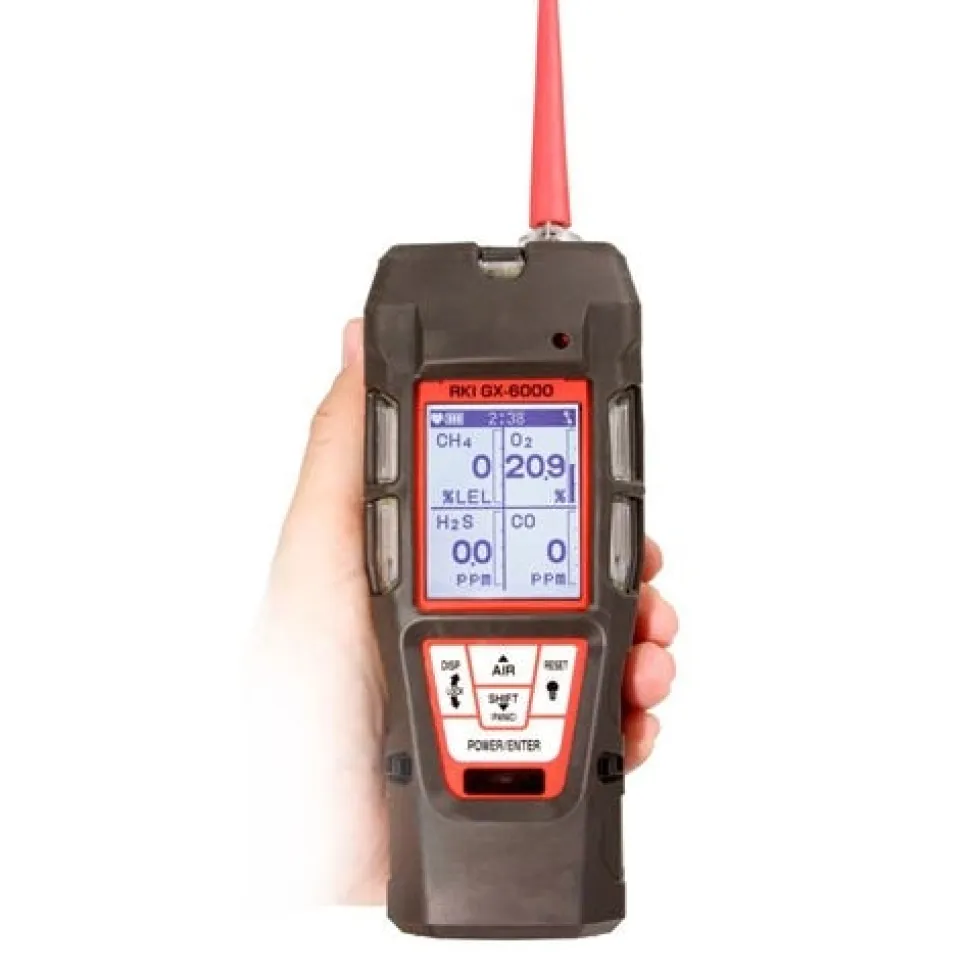 RKI Instruments GX-6000 for LEL / O2 / H2S / CO w/ Li-Ion battery pack & 115 VAC charger 72-6AXX-C