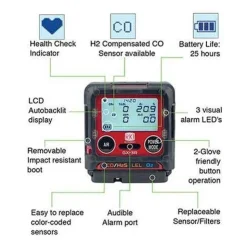 RKI Instruments GX-3R Confined Space 4 Gas Personal Gas Detector Kit 72-RA-C-56