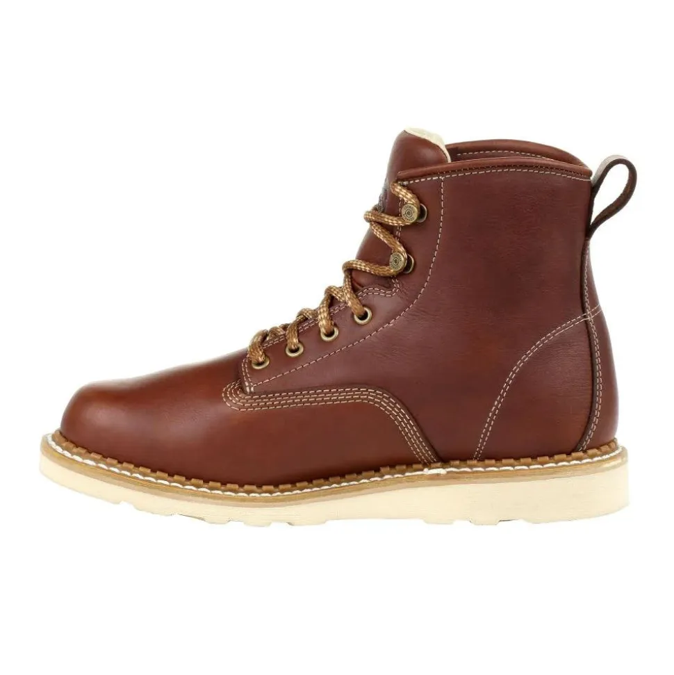 Rocky Boots Men's 6" USA Wedge EH Steel Toe - Brown, Medium, 9 GB00357-M-090