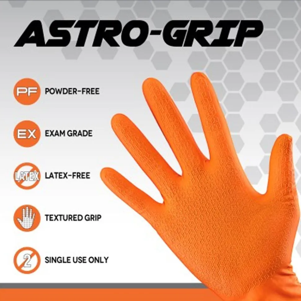 SAS Safety Astro-Grip Powder-Free Nitrile Exam Grade Disposable Gloves SAS6647