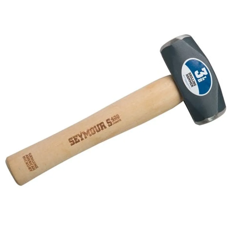 Seymour 3 lb Drilling Hammer 10" American Hickory Handle S400 Jobsite 41851