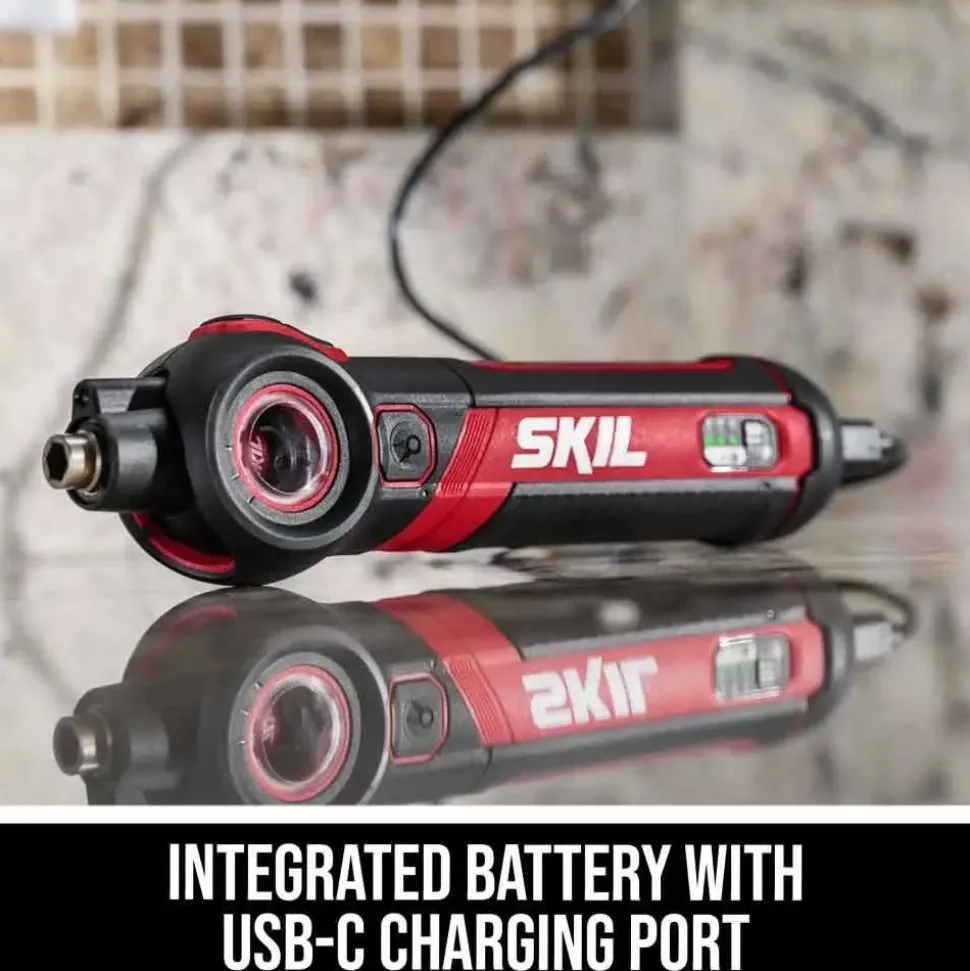 SKIL Twist 2.0 Screwdriver 4V Rechargeable USB-C Pivot Head Kit SD5619-01