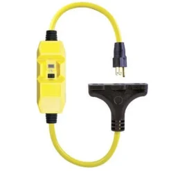 Southwire 2' 12/3 In-Line GFCI 15A Extension Cord 3 Outlet Power Block 26020008-6