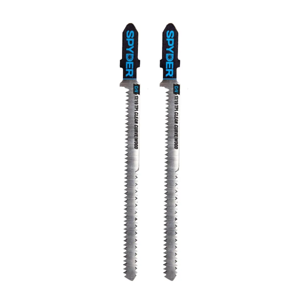 Spyder Double-Sided 17/19-TPI T-Shank High-Carbon Steel Jigsaw Blades (2-Pack) 300100