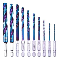 Spyder 10-Piece Assorted HSS Twist Drill Bit Set 19017