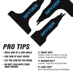 Spyder 3-Piece Scraper Blade Reciprocating Saw Attachment Set (2, 4, and 6") 243