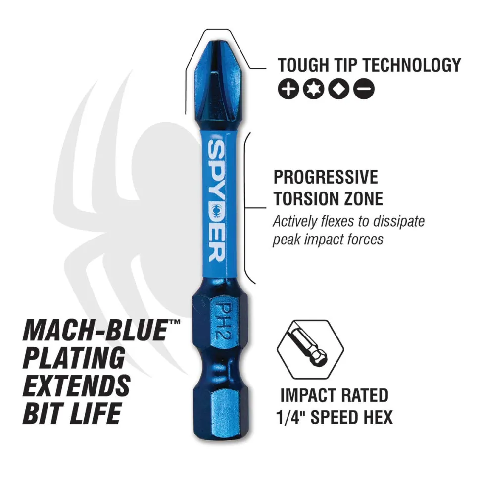 Spyder 1" SQ2 Impact Driver Bit (2-Pack) 19037