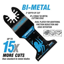 Spyder 2.5" x 2" Bi-Metal Wood And Nail Cutting Oscillating Tool Blade 70006