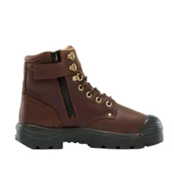 Steel Blue Work Boots Men's Argyle Zip: Met / PR Midsole / Bump Cap Steel Toe Boots - Brown, Wide 862902-OAK
