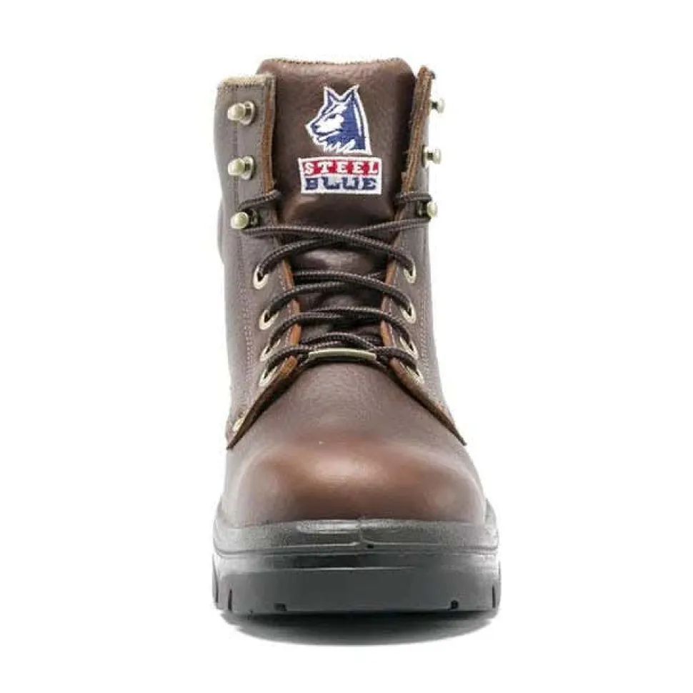 Steel Blue Work Boots Men's Argyle Full-Grain Leather Safety Boots Safety Toe - Oak 812952M-OAK