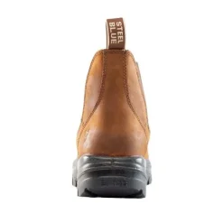 Steel Blue Work Boots Men's Hobart Scuff Steel Toe Boots - Brown, Wide 812967-BRN