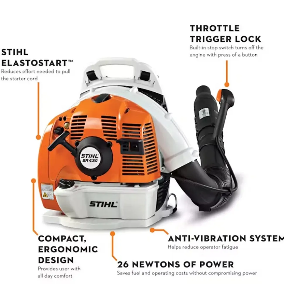STIHL 63.3cc Professional Backpack Blower 500 CFM BR 430