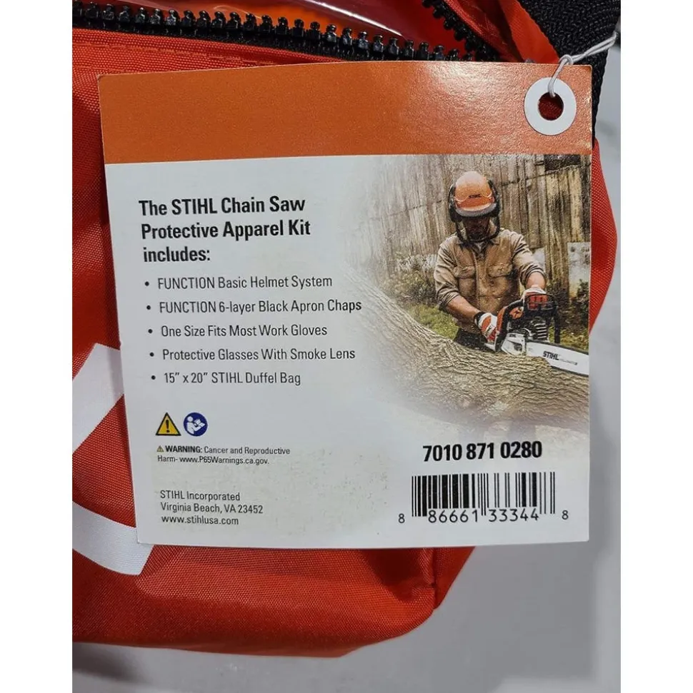 STIHL PPE Kit with Helmet, Chaps, Work Gloves, Glasses & Duffel Bag 7010 871 0280