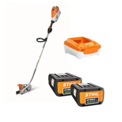 STIHL Professional Curved-Shaft Edger w/ 2x AP 300 S Lithium-Ion Battery and AL 301 Rapid Battery Charger Bundle FCA 135 P