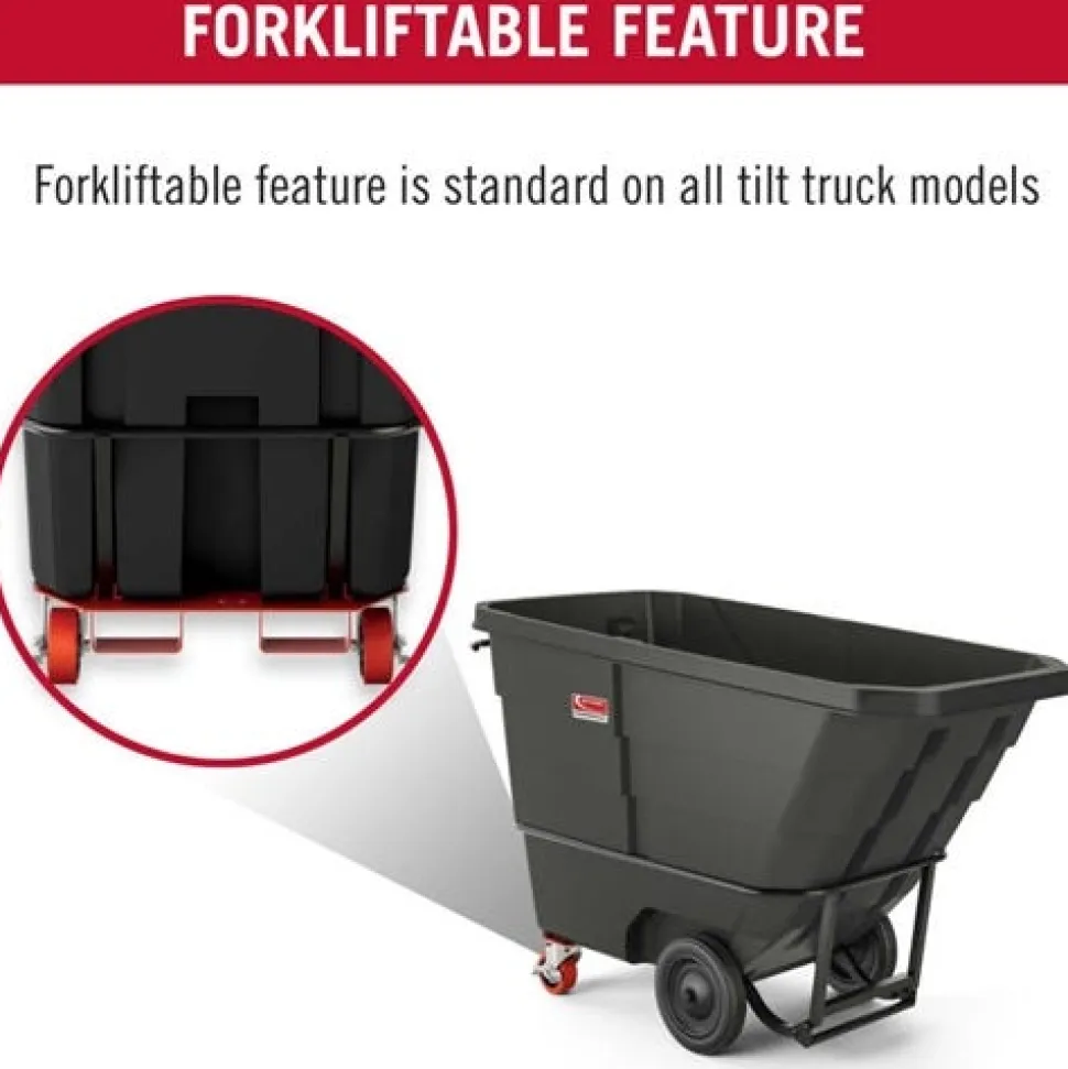 Suncast Dump Cart Tilt Truck 2,200lbs 1 Cubic Yard Forkliftable Towable RMTTHD100