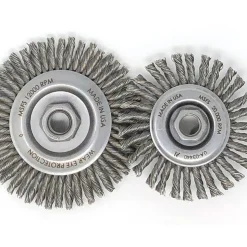 United Abrasives Sait Pipeline/Stringer Bead Brushes (Carbon Steel), 4-1/2" Dia x .020" Wire Size x 5/8-11" Arbor, 6-Pack 03455