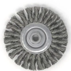United Abrasives Sait Threaded Regular Twist Knot Wheels (Carbon Steel), 4" Dia x .020" Wire Size x 5/8-11" Arbor, 6-Pack 03460