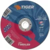 Weiler Tiger AO Grinding Wheel, 6" x 1/4", 7/8" Arbor, A24R, Type 27 57129