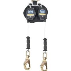 Werner Bantam Twinleg 8' Cable Leading Edge Self-Retracting Galvanized Steel Lifeline w/ Steel Swivel Snap Hook R413008LE