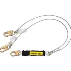 Werner 6' DeCoil Twin Leg Cable Leading Edge Lanyard C461120LE