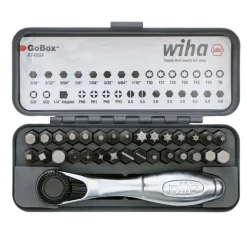 Wiha 32 Piece Gobox Standard Bit Set With Mini Ratchet 74984