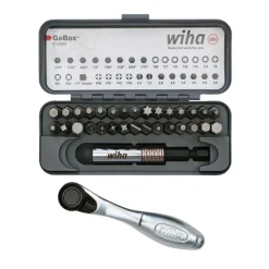Wiha 32 Piece Gobox Standard Bit Set With Mini Ratchet 74984