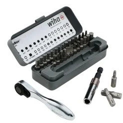 Wiha 32 Piece Gobox Standard Bit Set With Mini Ratchet 74984